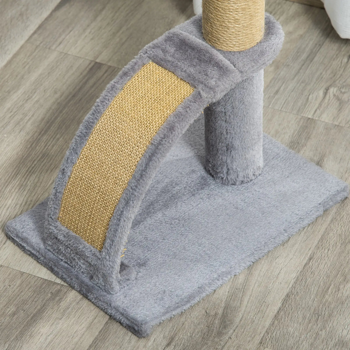 17" Small Cat Tree, Jute Scratching Post, Curved Board, Dangling Ball, Grey Cat Trees at Gallery Canada