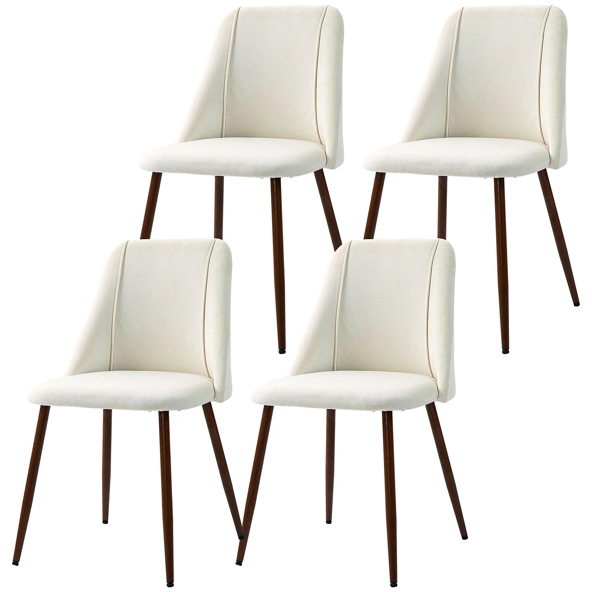 Upholstered Dining Chairs Set of 4, Velvet Accent Chair, Cream White Bar Stools Cream at Gallery Canada