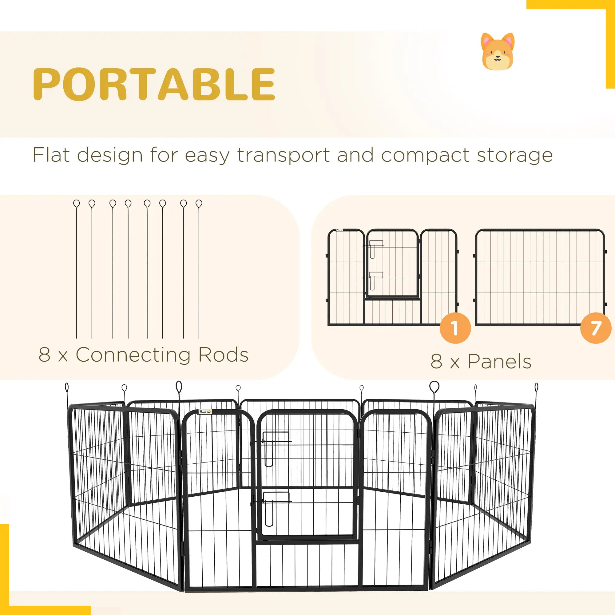 8 Panel Dog Playpen, 23.5