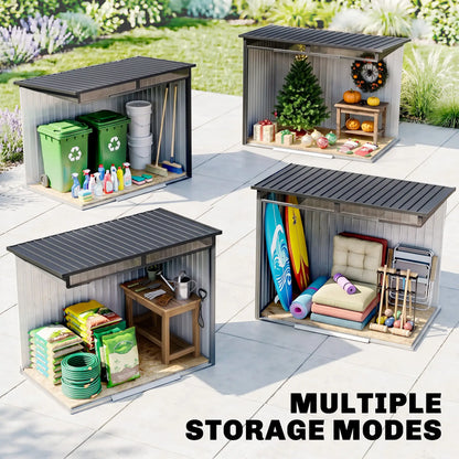 6.5x4FT Galvanised Metal Shed, Foundation Kit, Lockable Garden Storage, Sliding Doors, Vents, Grey Sheds at Gallery Canada