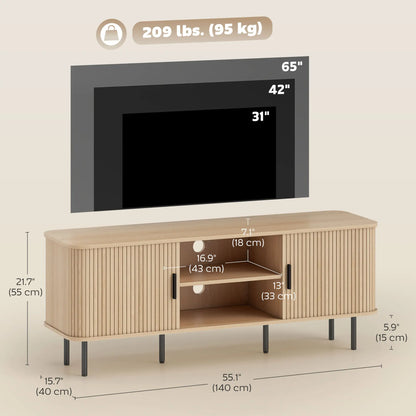 TV Stand Cabinet For 50 Inches, Storage Shelves, Oak Tone TV Stands at Gallery Canada