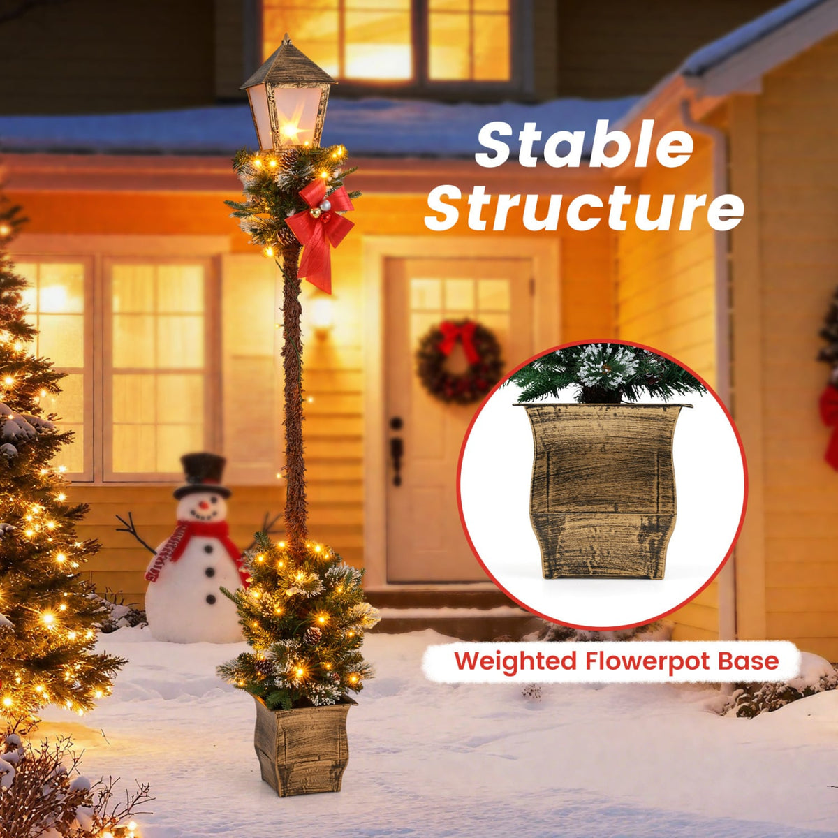 6.1 Feet Christmas Pre-lit Street Lamp Set of 2, Yellow Christmas Decor & Accessories at Gallery Canada