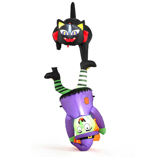 6.2 FT Halloween Inflatable Witch Black Cat LED, Black Halloween Black at Gallery Canada