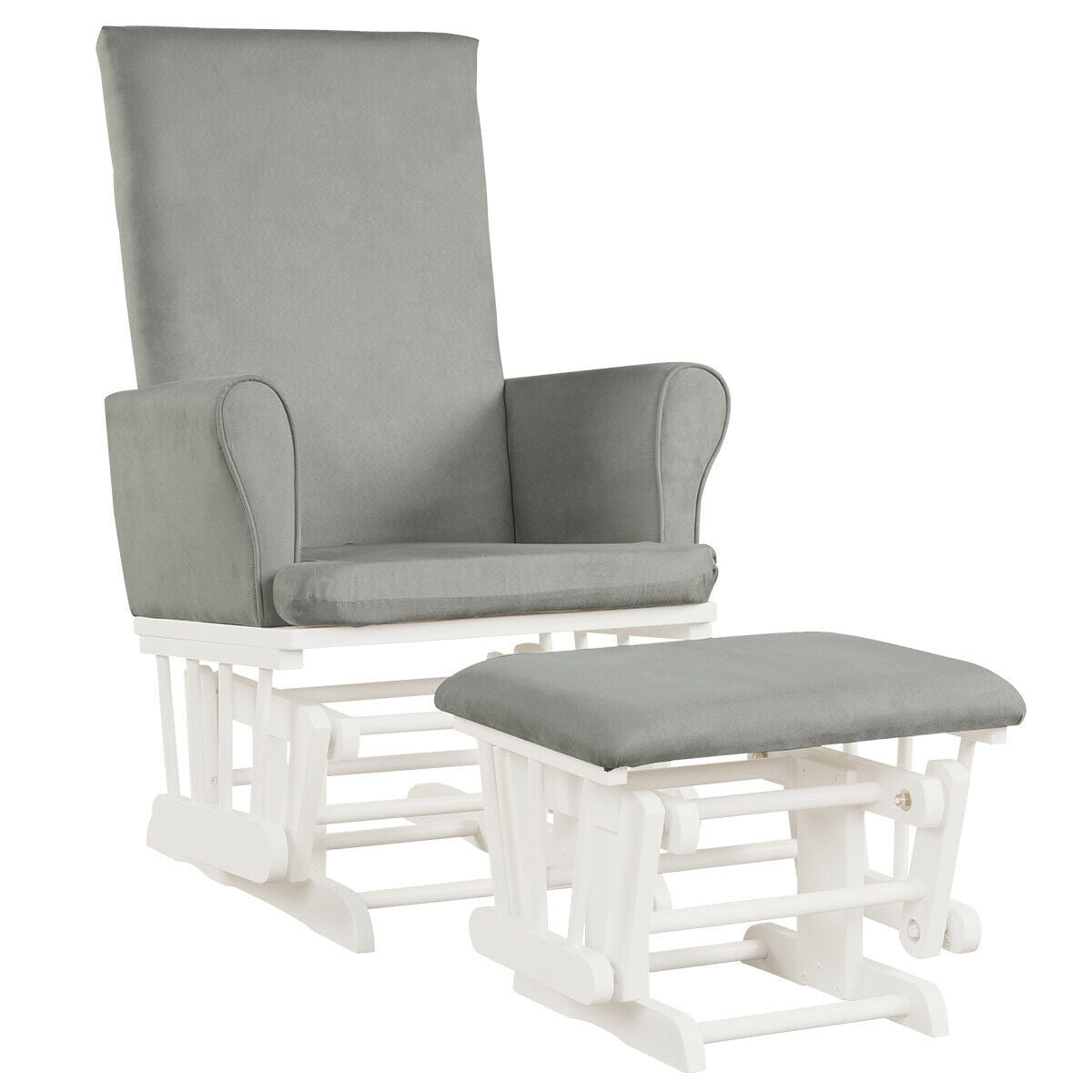 Baby Nursery Rocking Chair Glider And Ottoman Set, Gray Recliners Gray at Gallery Canada