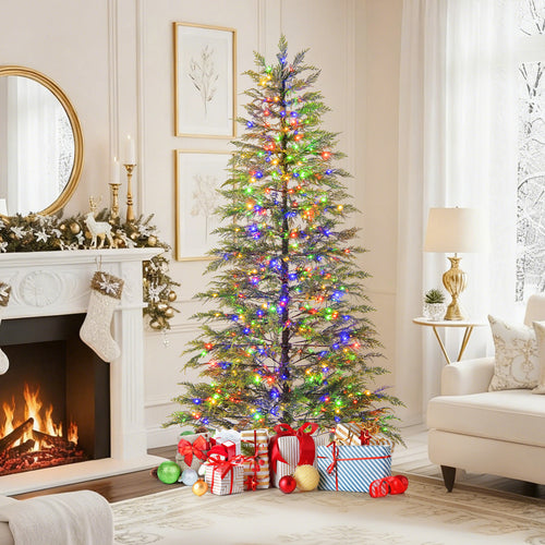 6.5 Feet Artificial Christmas Tree, LED Lights, Green