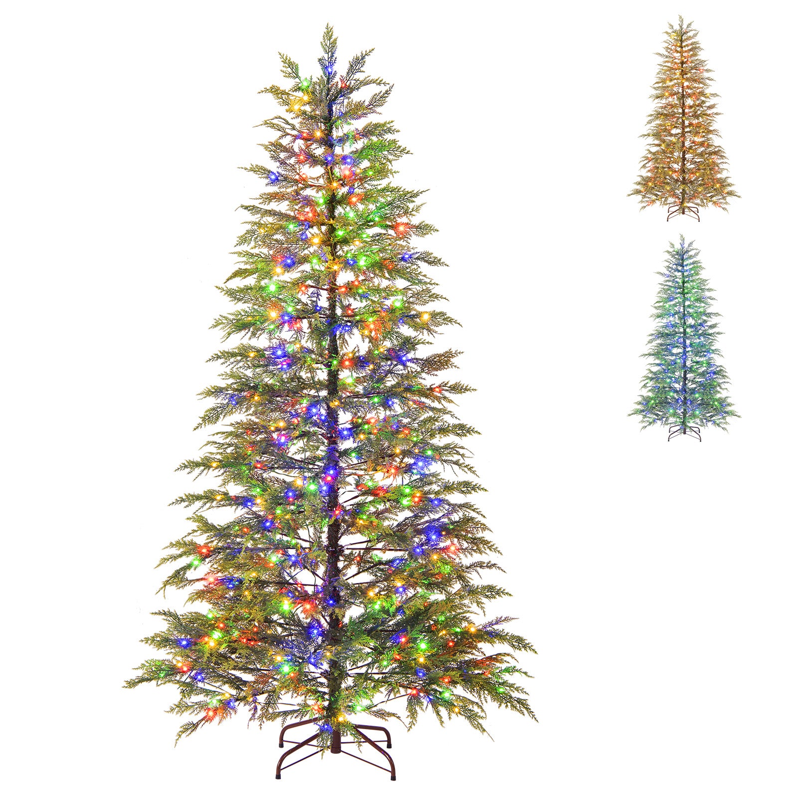 6.5 Feet Artificial Christmas Tree, LED Lights, Green Christmas Tree Green at Gallery Canada