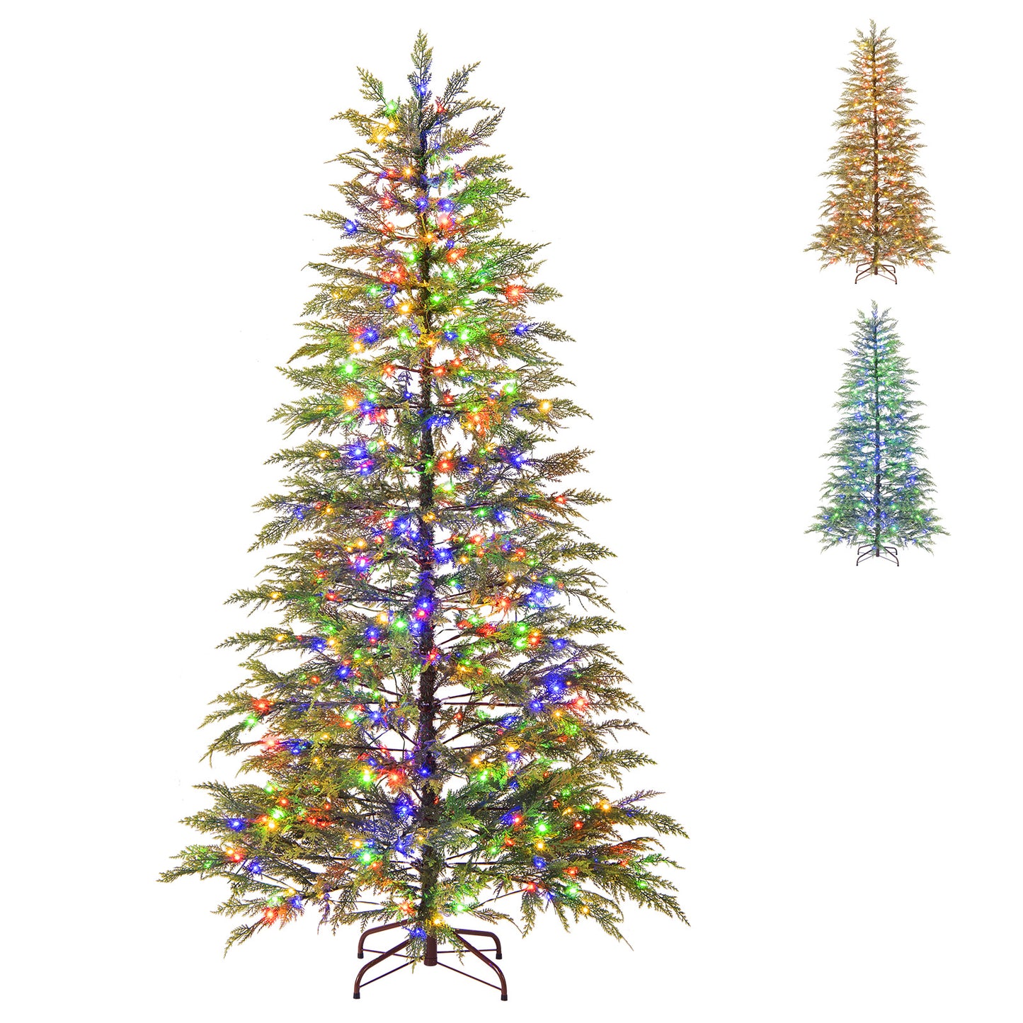 6.5 Feet Artificial Christmas Tree, LED Lights, Green Christmas Tree Green at Gallery Canada
