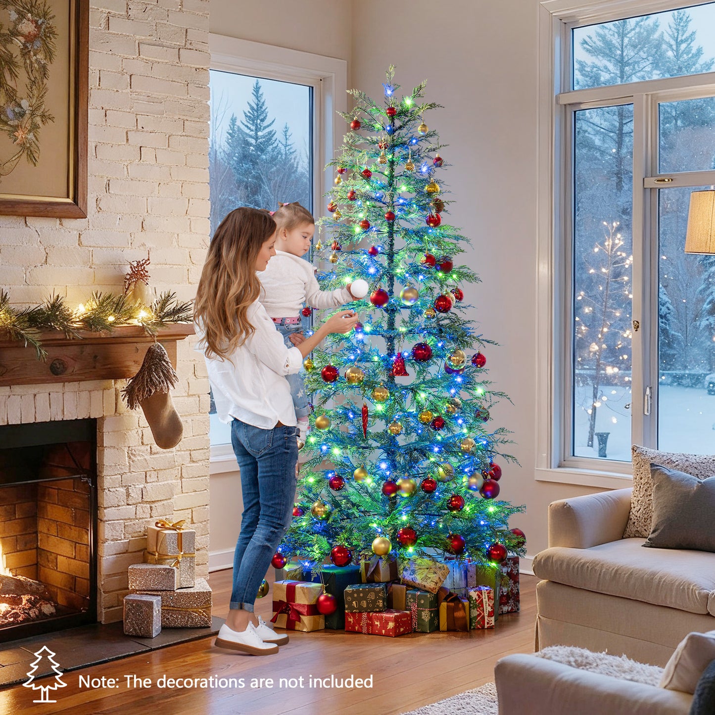 6.5 Feet Artificial Christmas Tree, LED Lights, Green Christmas Tree at Gallery Canada