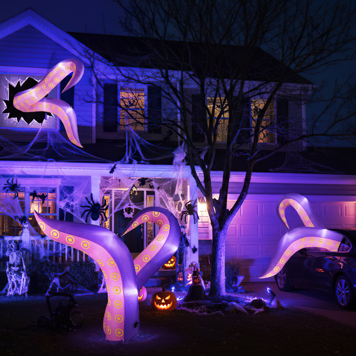 6.5 Ft Inflatable Tentacles With LED Lights, Suction Cups Halloween at Gallery Canada