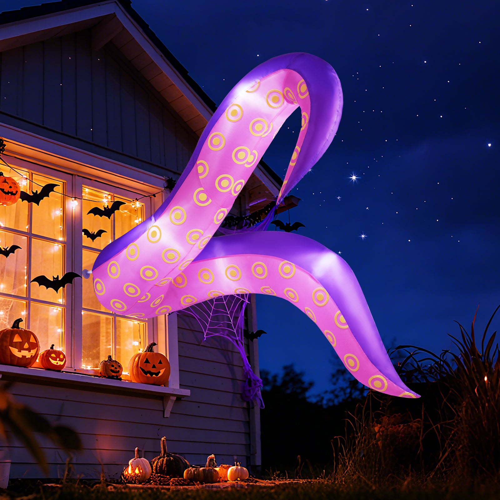 6.5 Ft Inflatable Tentacles With LED Lights, Suction Cups Halloween at Gallery Canada