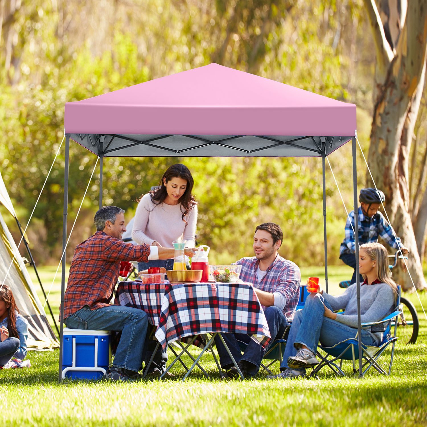 6.6 x 6.6 Feet Pop-up Canopy Tent, UPF 50+, Pink Canopies at Gallery Canada