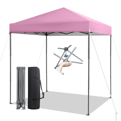 6.6 x 6.6 Feet Pop-up Canopy Tent, UPF 50+, Pink Canopies at Gallery Canada