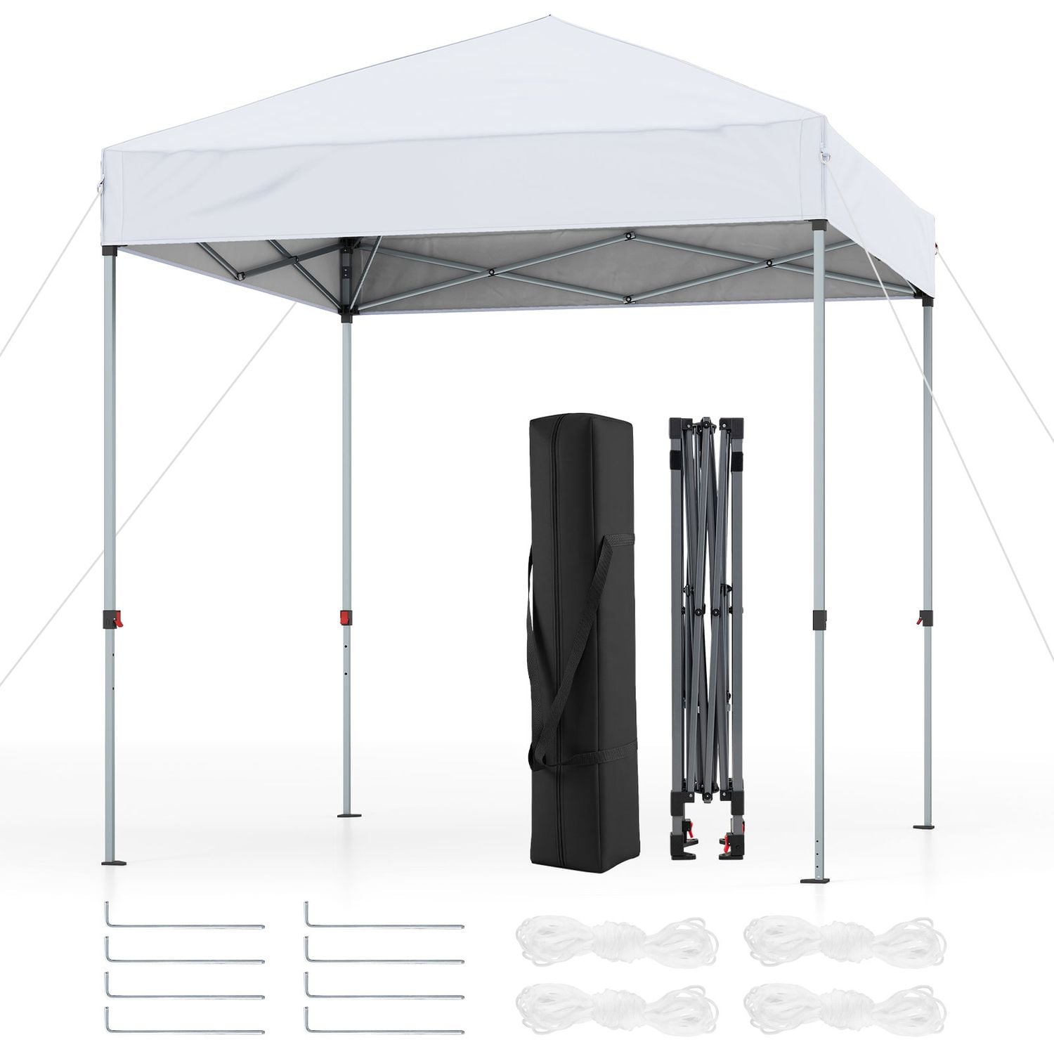6.6 x 6.6 Feet Outdoor Pop-up Canopy Tent, UPF 50+, White Canopies White at Gallery Canada