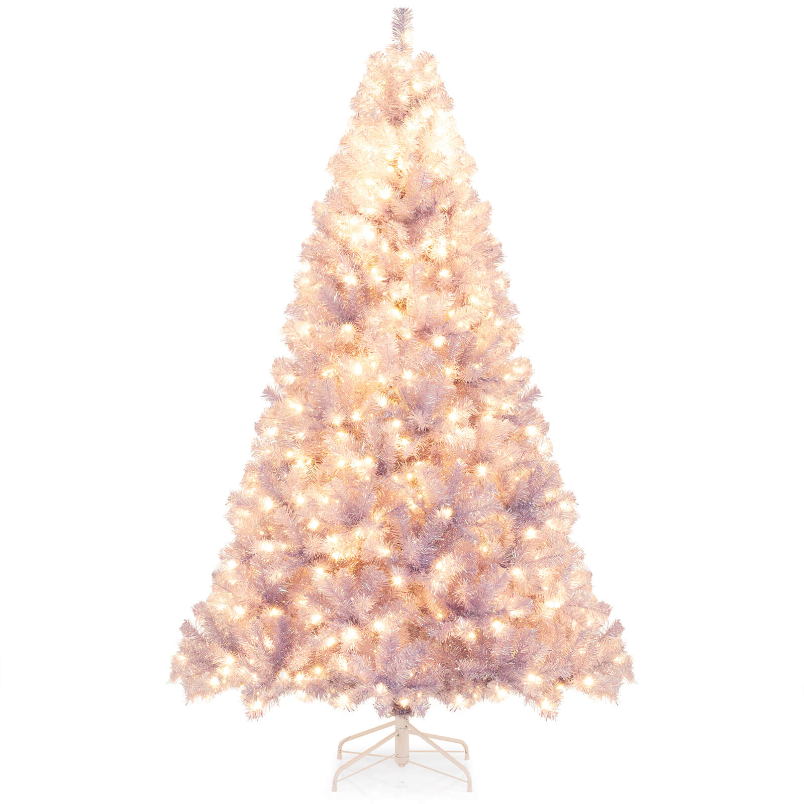 6/7.5 FT Pre-Lit Tinsel Artificial Christmas Tree, Green Christmas Tree Green at Gallery Canada