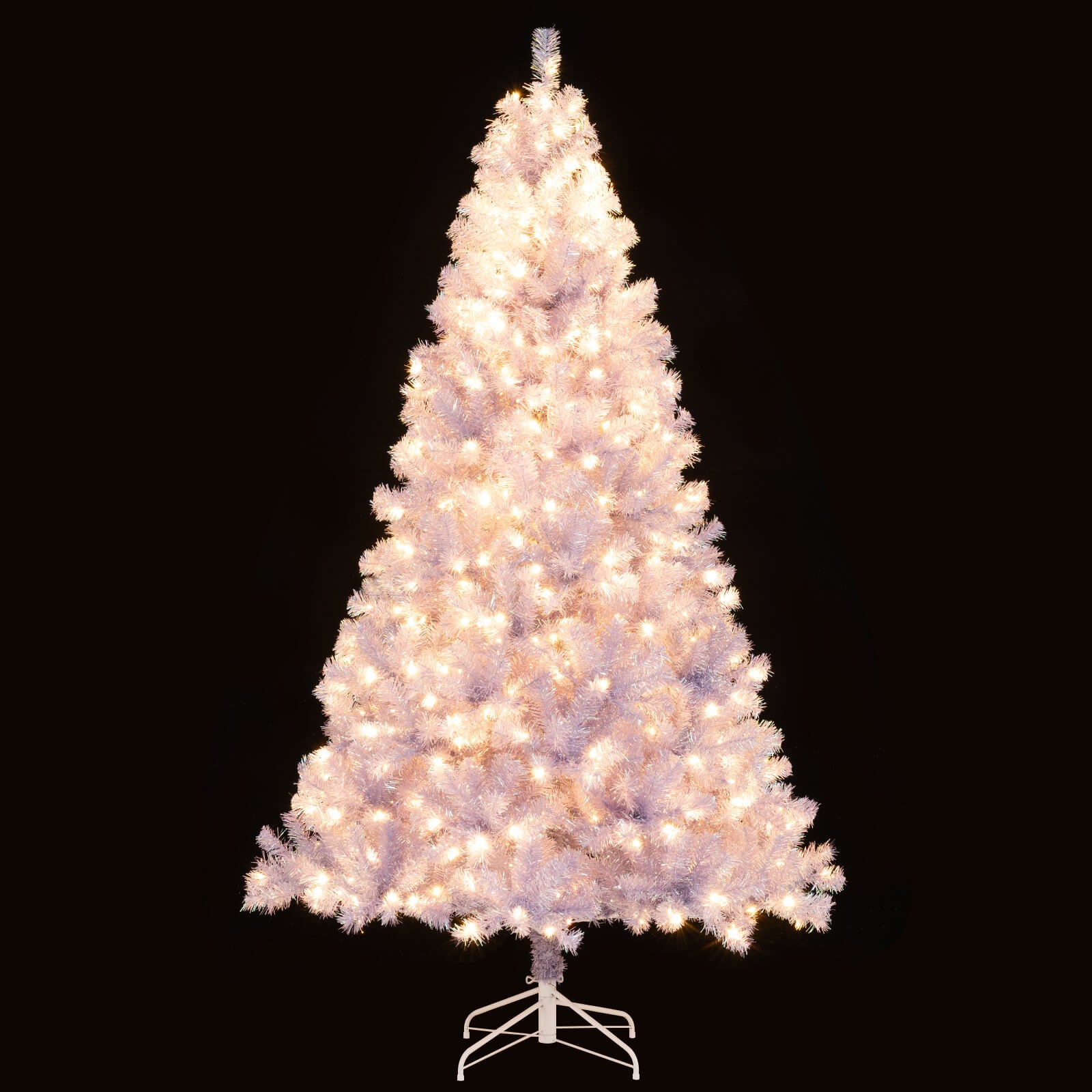 6/7.5 FT Pre-Lit Tinsel Artificial Christmas Tree, Green Christmas Tree at Gallery Canada
