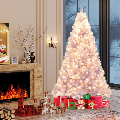 6/7.5 FT Pre-Lit Tinsel Artificial Christmas Tree, Green Christmas Tree at Gallery Canada
