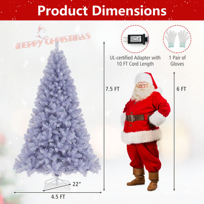 6/7.5 FT Pre-Lit Tinsel Artificial Christmas Tree, Green Christmas Tree at Gallery Canada