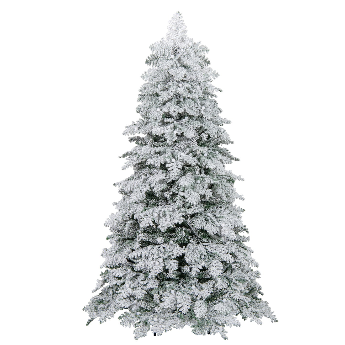 6 Feet Artificial Snow-Flocked Christmas Tree, Pre-Lit Hinged, Green and White Christmas Tree at Gallery Canada