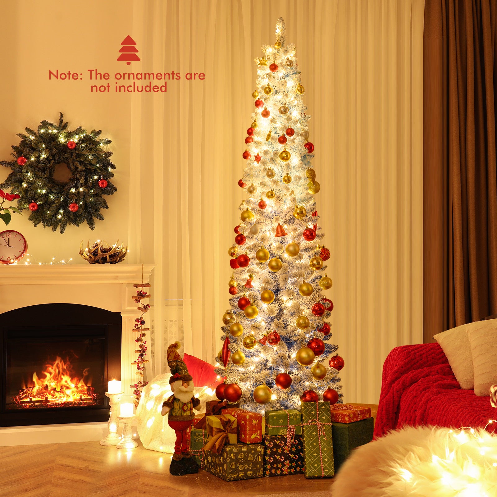 6 Feet Artificial Christmas Tree, 220 Warm White LED Lights, Blue Christmas Tree at Gallery Canada