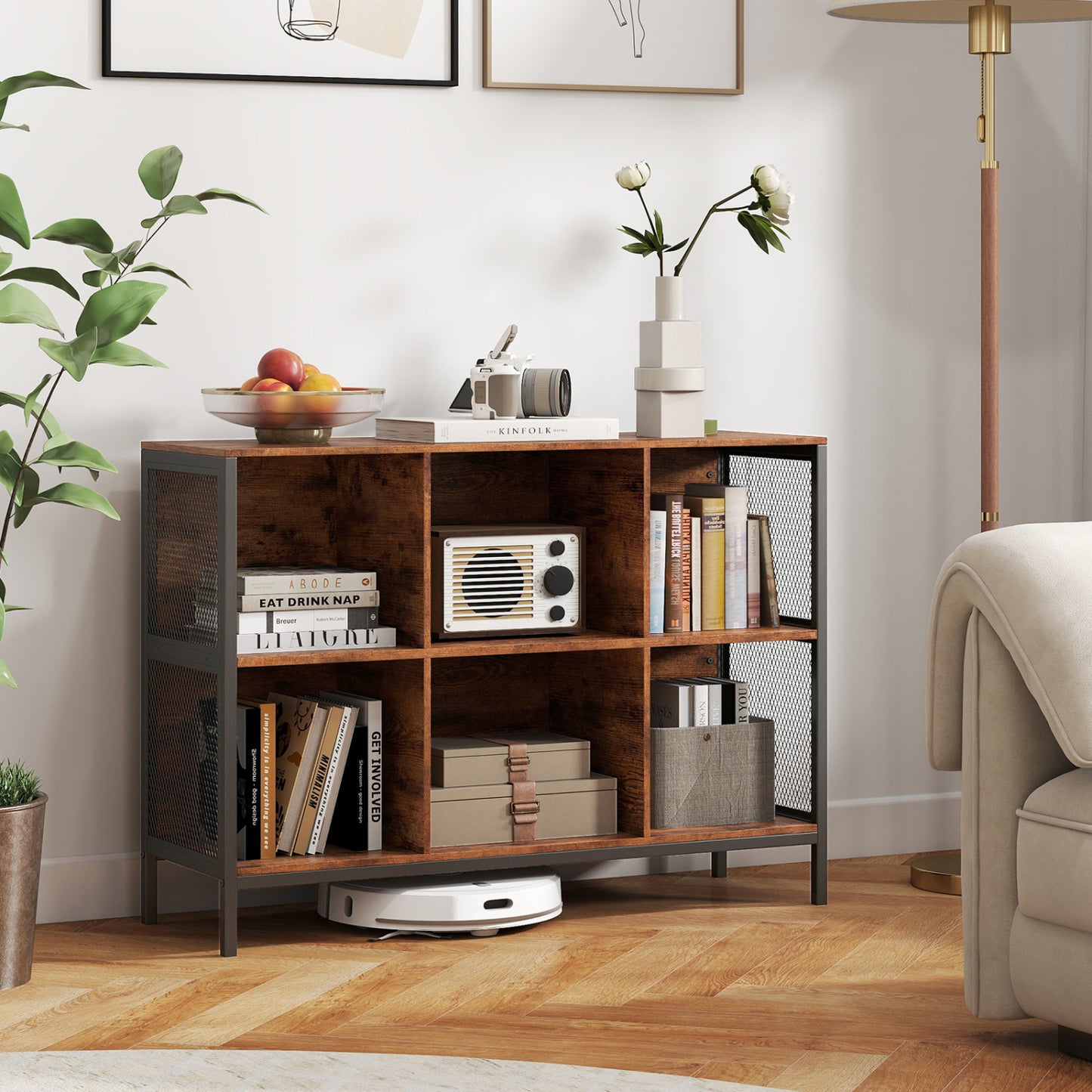 6 Cube Bookcase, 42" Wide, Horizontal Bookshelf Bookcases at Gallery Canada