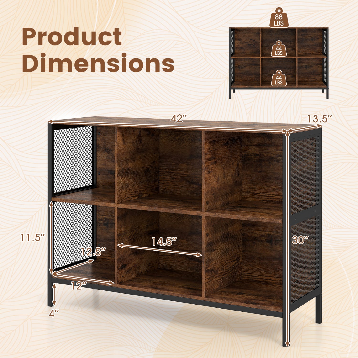 6 Cube Bookcase, 42