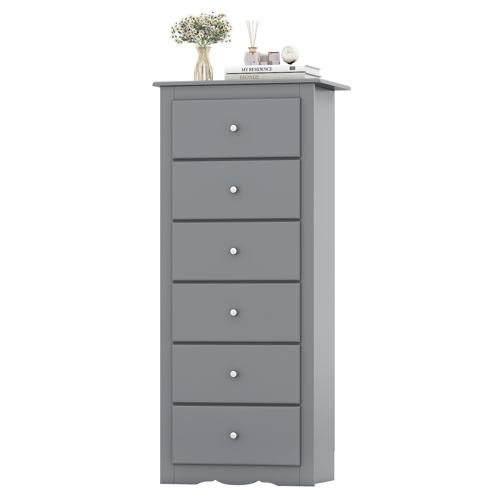 6 Drawers Chest Dresser, Bedroom Furniture Cabinet, Gray Dressers & Chests at Gallery Canada