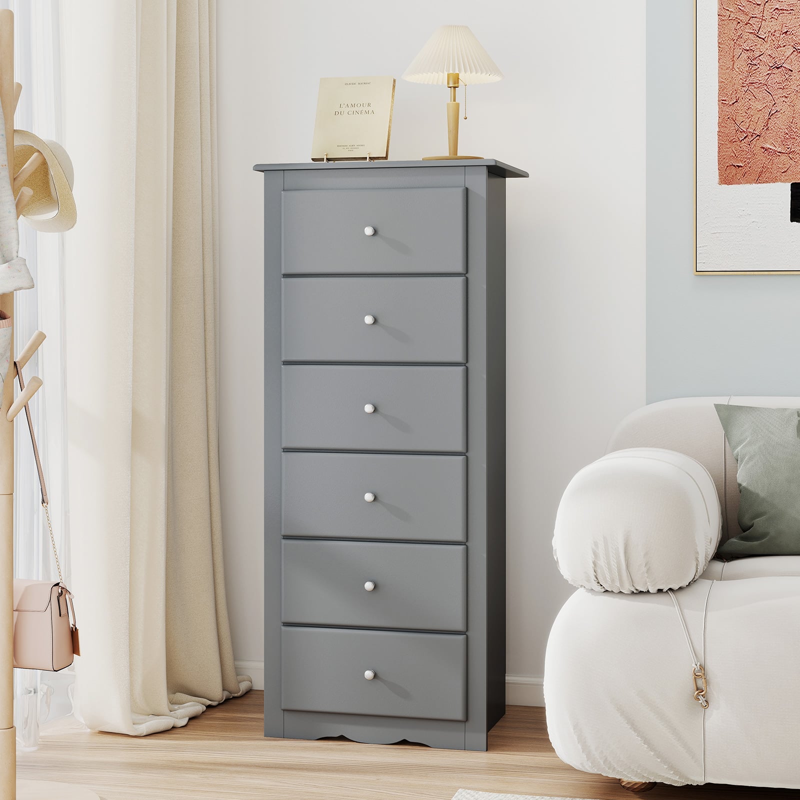 6 Drawers Chest Dresser, Bedroom Furniture Cabinet, Gray Dressers & Chests at Gallery Canada