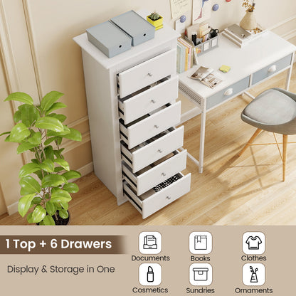 6 Drawer Chest Dresser, Bedroom Clothes Storage Cabinet, White Dressers & Chests at Gallery Canada