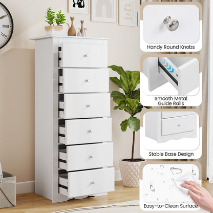 6 Drawer Chest Dresser, Bedroom Clothes Storage Cabinet, White Dressers & Chests at Gallery Canada
