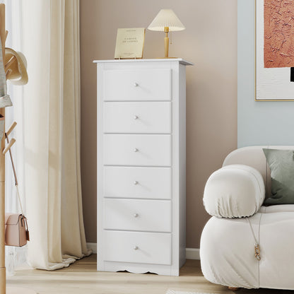 6 Drawer Chest Dresser, Bedroom Clothes Storage Cabinet, White Dressers & Chests at Gallery Canada