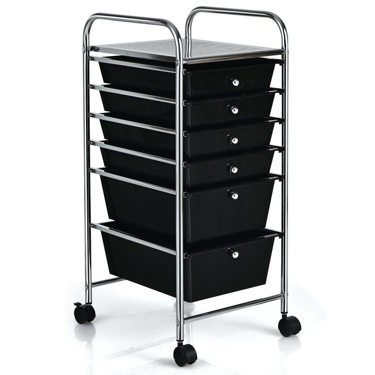 6 Drawer Rolling Storage Cart Organizer, Black File Cabinets Black at Gallery Canada