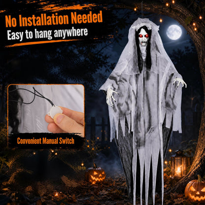 6 FT Ghost Bride Halloween Decoration with Creep Sound and Lighted Eyes Halloween at Gallery Canada