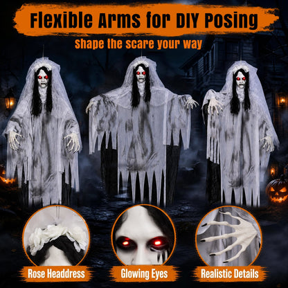 6 FT Ghost Bride Halloween Decoration with Creep Sound and Lighted Eyes Halloween at Gallery Canada