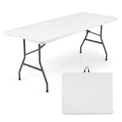 6 FT Plastic Fold-In-Half Camping Table, White Picnic Tables White at Gallery Canada