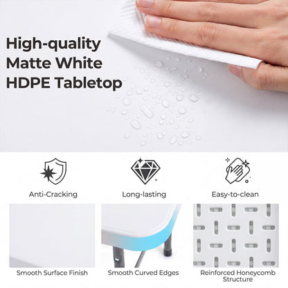 6 FT Plastic Fold-In-Half Camping Table, White Picnic Tables at Gallery Canada