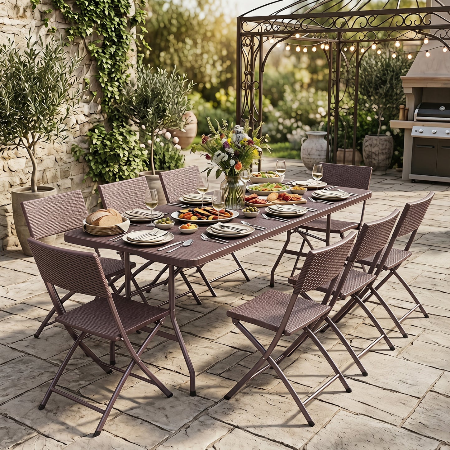 6 FT Plastic Fold-in-Half Camping Table Picnic Tables at Gallery Canada