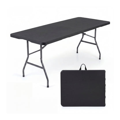 6 FT Plastic Fold-in-Half Camping Table, Black Picnic Tables at Gallery Canada