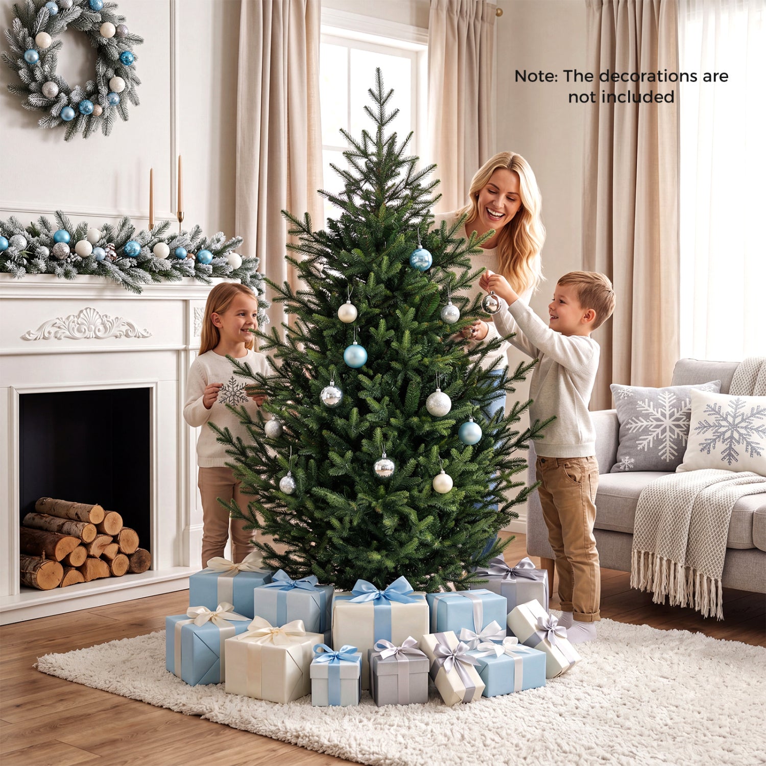 6 FT Pre-Lit Artificial Christmas Tree, 240 Warm White LED, Green Christmas Tree at Gallery Canada