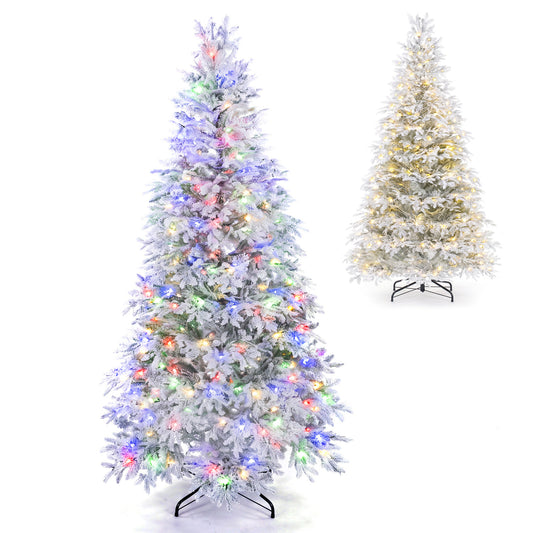 6 FT Pre-Lit Artificial Christmas Tree, Warm White Multicolor LED, White Christmas Tree White at Gallery Canada