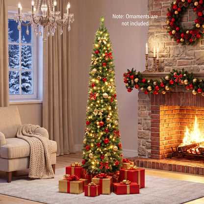 6 FT Pre-Lit Pencil Christmas Tree, 180 Warm White LEDs Christmas Tree at Gallery Canada