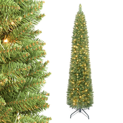 6 FT Pre-Lit Pencil Christmas Tree, 180 Warm White LEDs Christmas Tree Green at Gallery Canada