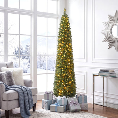 6 FT Pre-Lit Pencil Christmas Tree, 180 Warm White LEDs Christmas Tree at Gallery Canada
