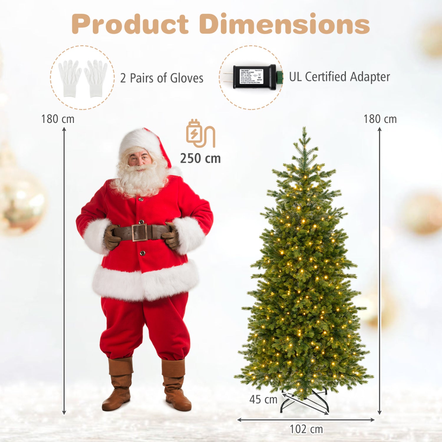 6 FT Pre-lit Christmas Tree, LED Lights, Green Christmas Tree at Gallery Canada