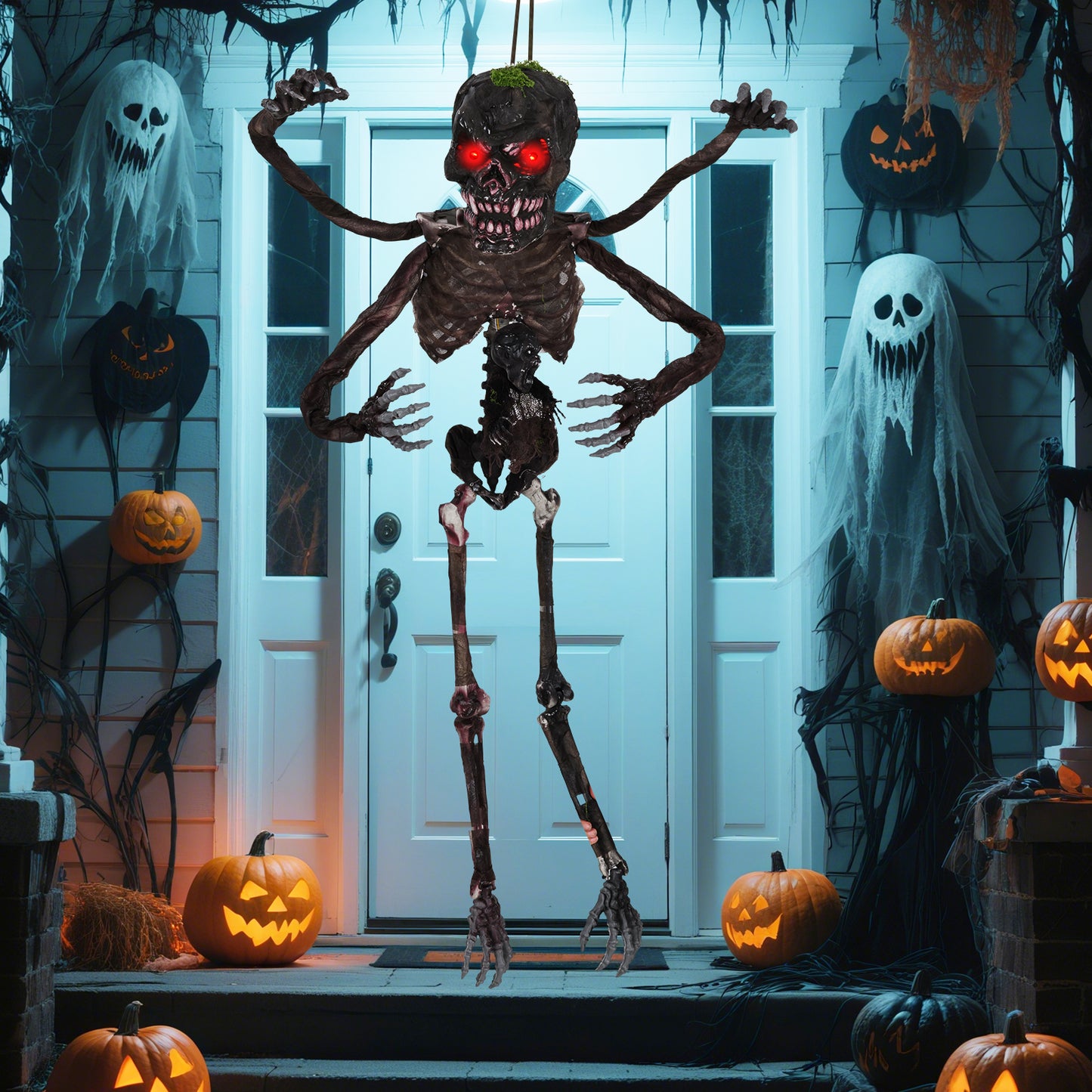6 Feet Animated Halloween Decoration, LED Eyes, Spooky Sounds, Red Halloween at Gallery Canada