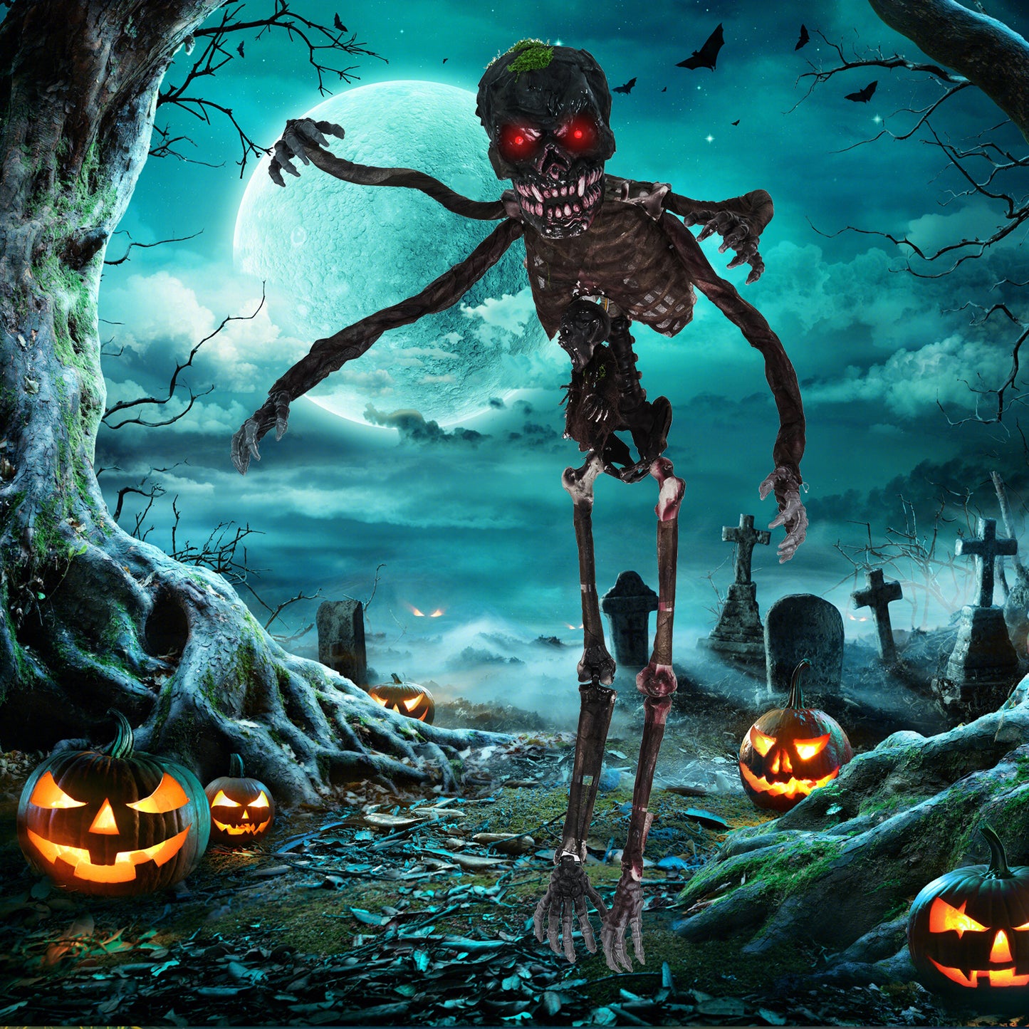 6 Feet Animated Halloween Decoration, LED Eyes, Spooky Sounds, Red Halloween at Gallery Canada
