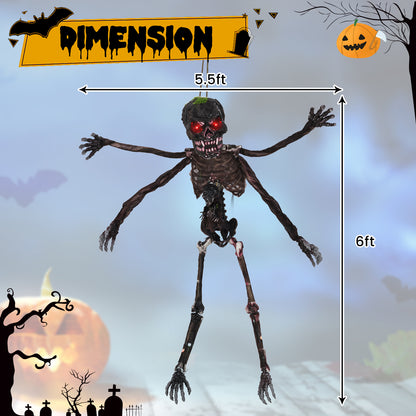 6 Feet Animated Halloween Decoration, LED Eyes, Spooky Sounds, Red Halloween at Gallery Canada