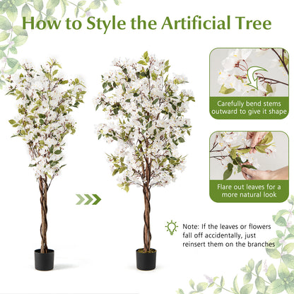 6 Feet Artificial Bougainvillea Tree, 910 White Flowers, White Faux Plants at Gallery Canada