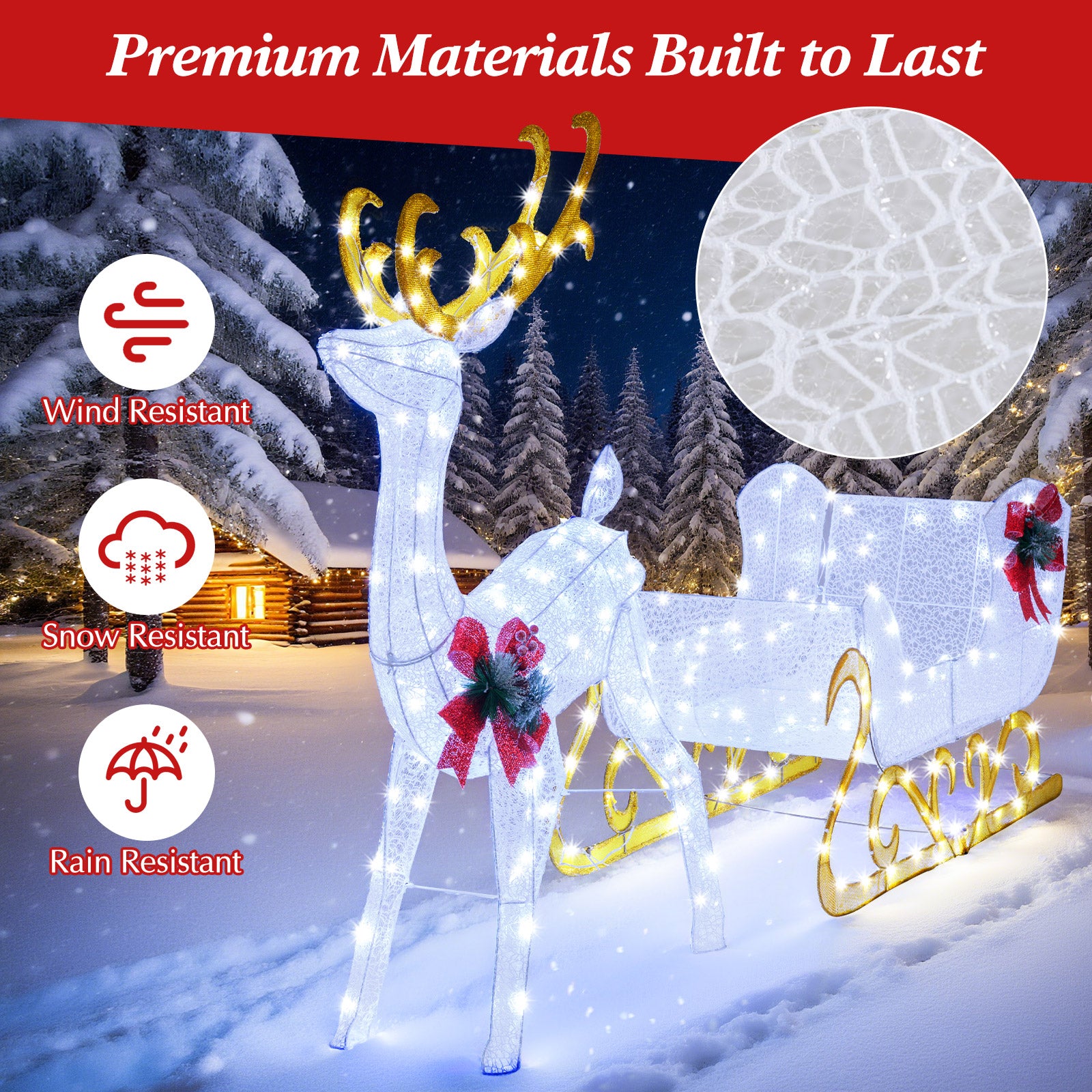 6 Feet Christmas Reindeer And Santa Sleigh Decoration, White Christmas Decor & Accessories at Gallery Canada