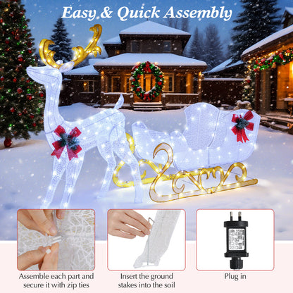 6 Feet Christmas Reindeer And Santa Sleigh Decoration, White Christmas Decor & Accessories at Gallery Canada