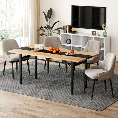 6 Feet Dining Table, Heavy-Duty Metal Frame, Natural Dining Tables at Gallery Canada